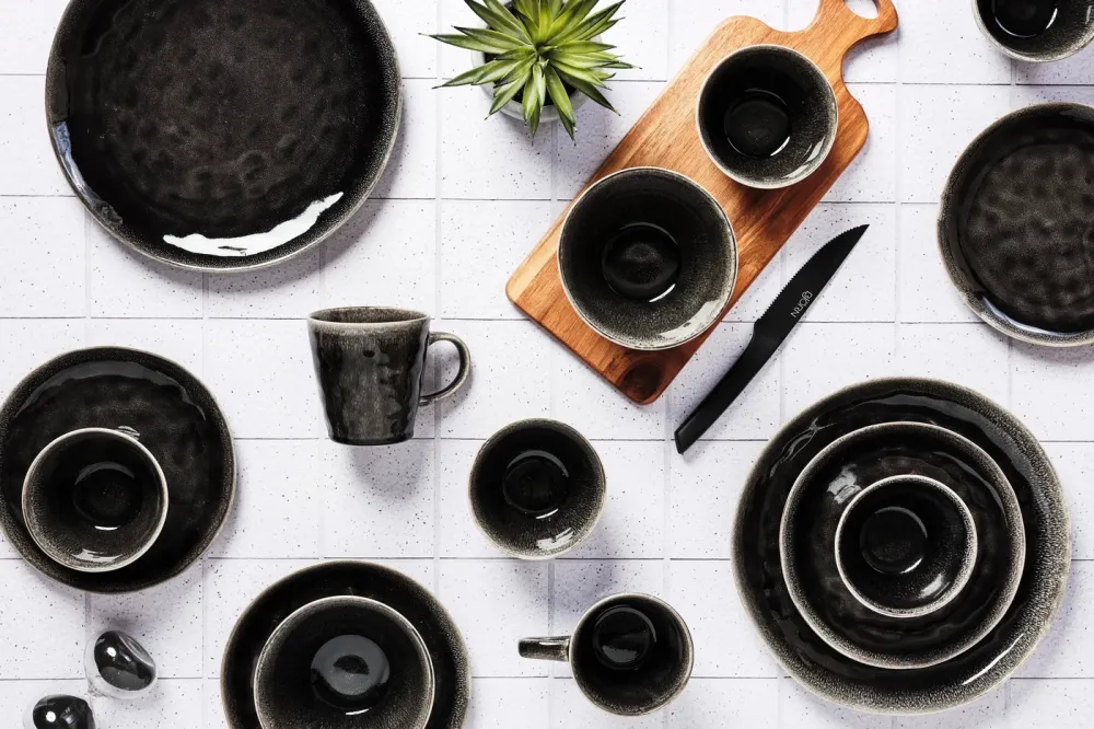 Volledige servies MOON - 30 stuks - Encre