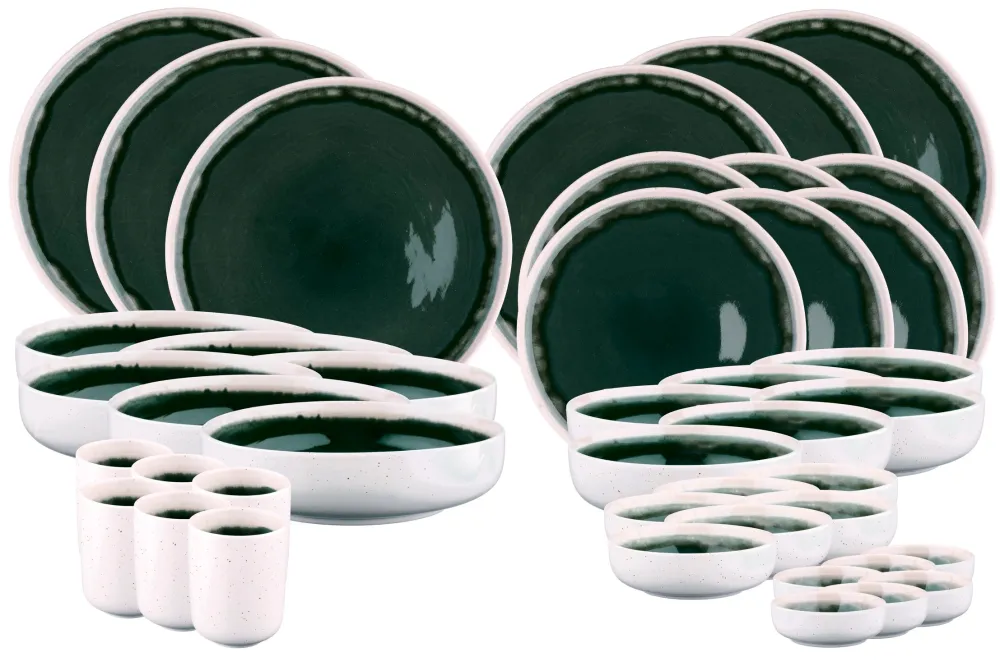 Volledige servies OXYGEN - 42 stuks - Grijs kleur