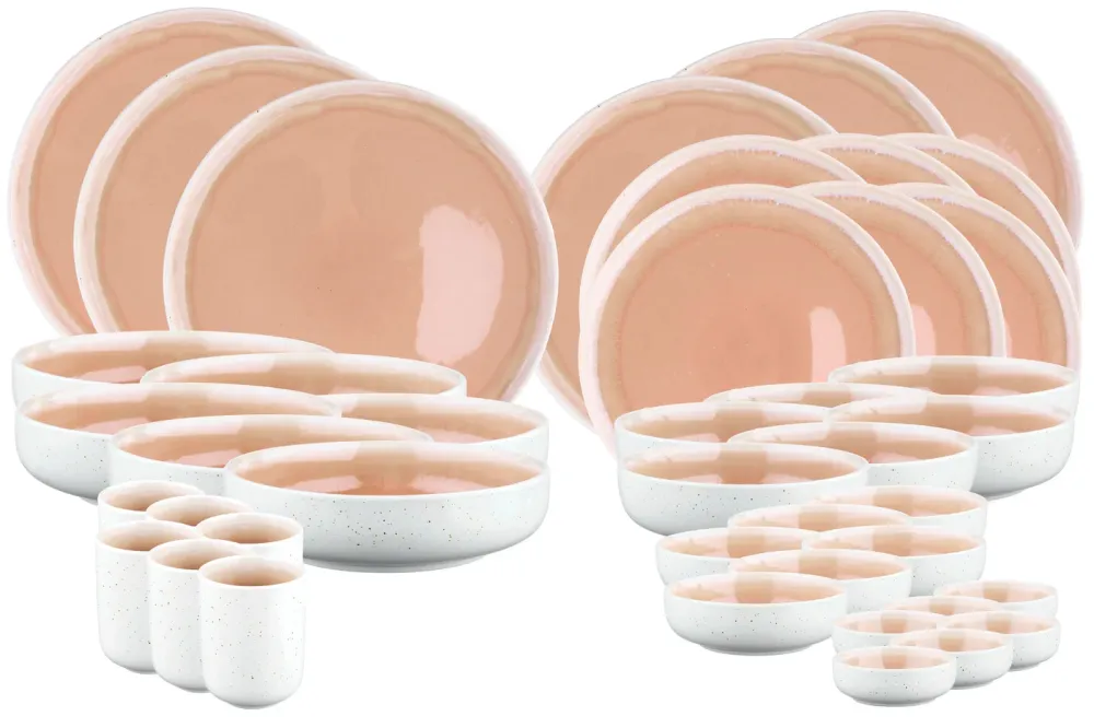 Volledige servies OXYGEN - 42 stuks - Powder pink