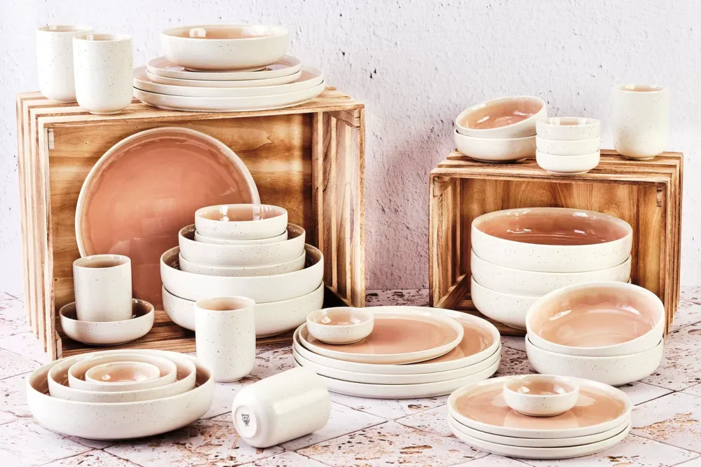 Volledige servies OXYGEN - 42 stuks - Powder pink