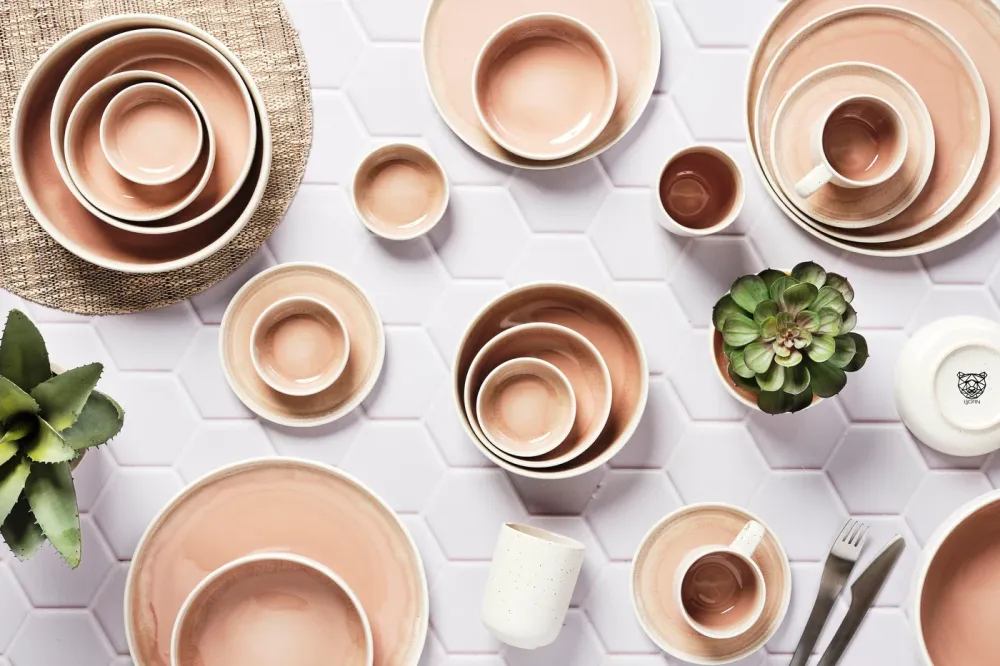 Volledige servies OXYGEN - 42 stuks - Powder pink