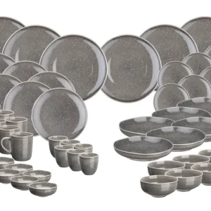 Volledige servies STELLAR - 48 stuks - Betongrijs