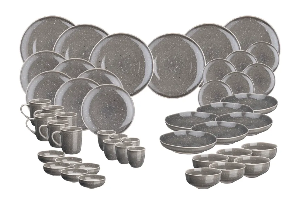 Volledige servies STELLAR - 48 stuks - Betongrijs