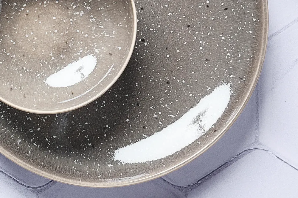 Volledige servies STELLAR - 48 stuks - Betongrijs
