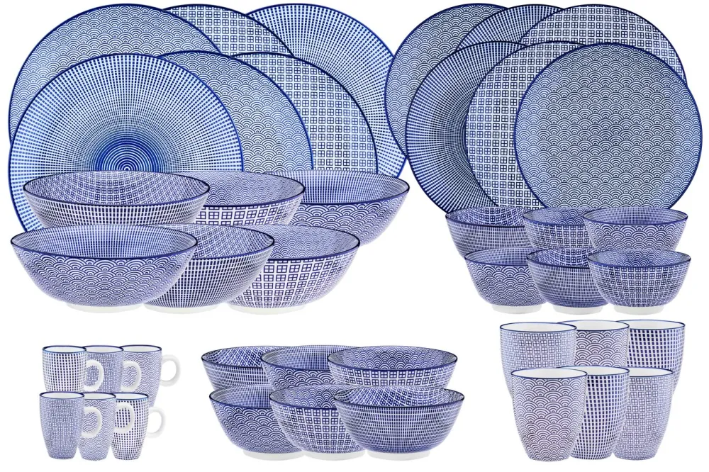 Volledige servies - 42 stuks - Donker blauw