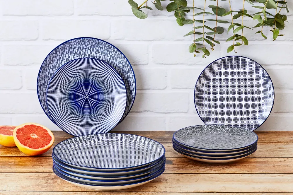 Volledige servies - 42 stuks - Donker blauw