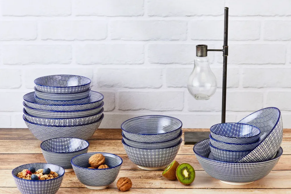 Volledige servies - 42 stuks - Donker blauw
