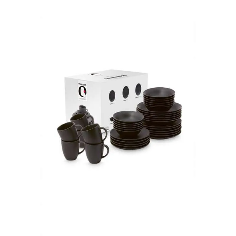 Set / 36 Serviezen Raw Mat Zwart vtwonen