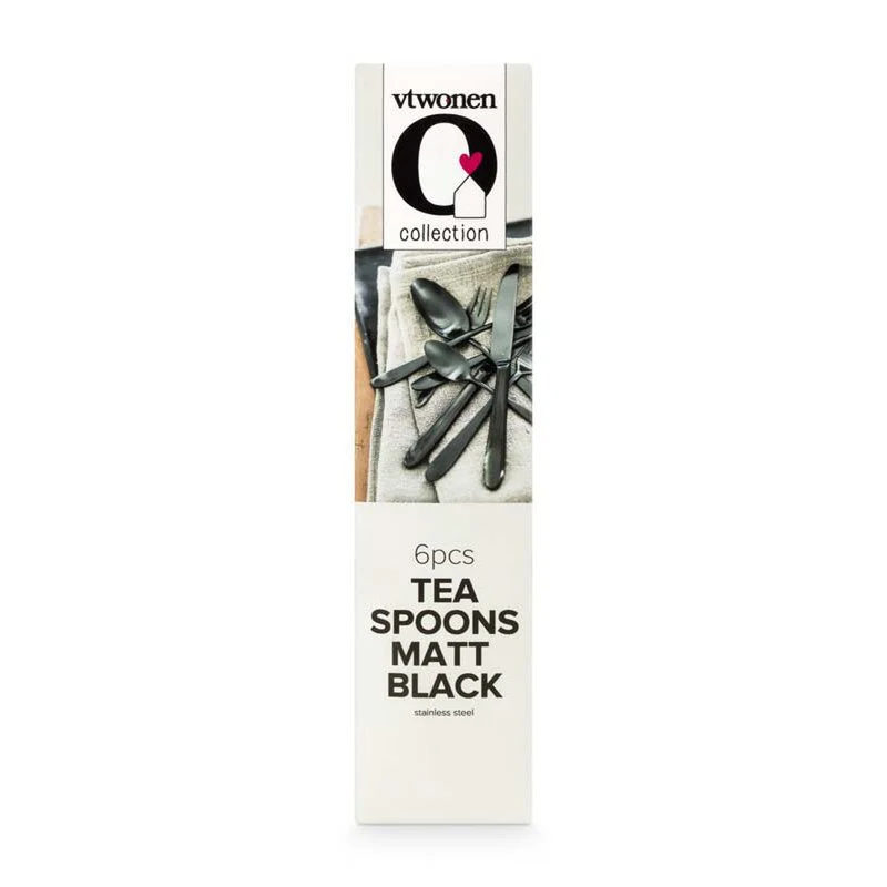Set/6 Tea Spoons Matt Black vtwonen
