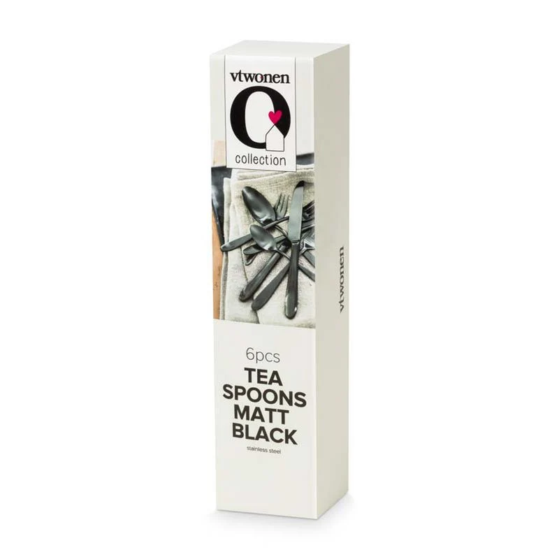 Set/6 Tea Spoons Matt Black vtwonen