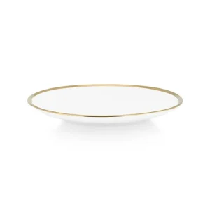 vtwonen Borden - Set van 4 - Wit/Goud - Porselein - Ø 20cm
