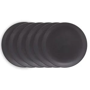 vtwonen - Dinerborden - Bordenset - Mat zwart - 25,5cm - Set van 6 borden