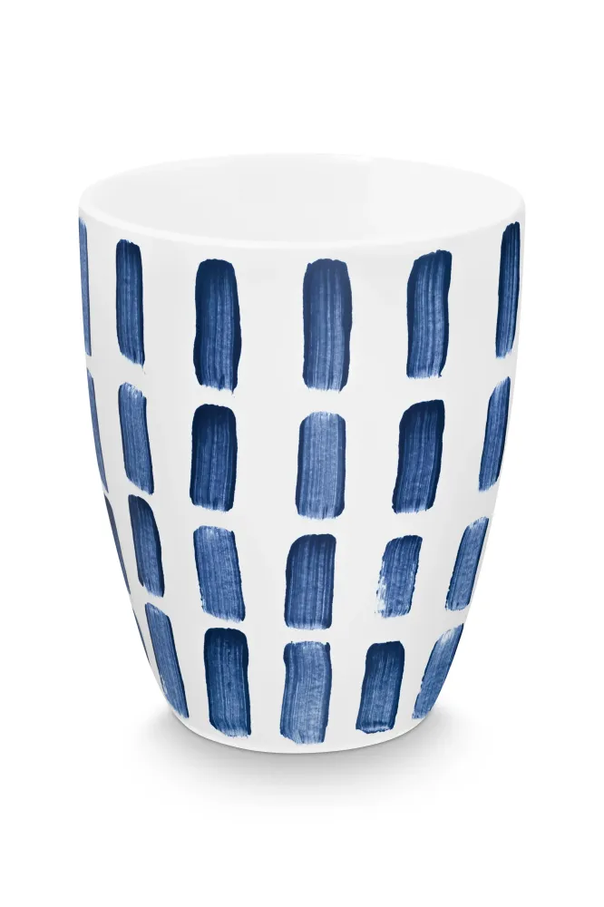 vtwonen - Mokken - Blauw, Wit - Porselein - 400ml - Set van 4