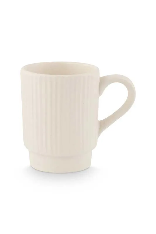 vtwonen Mokken - Keramiek - Gebroken wit - 300ml - Set van 4