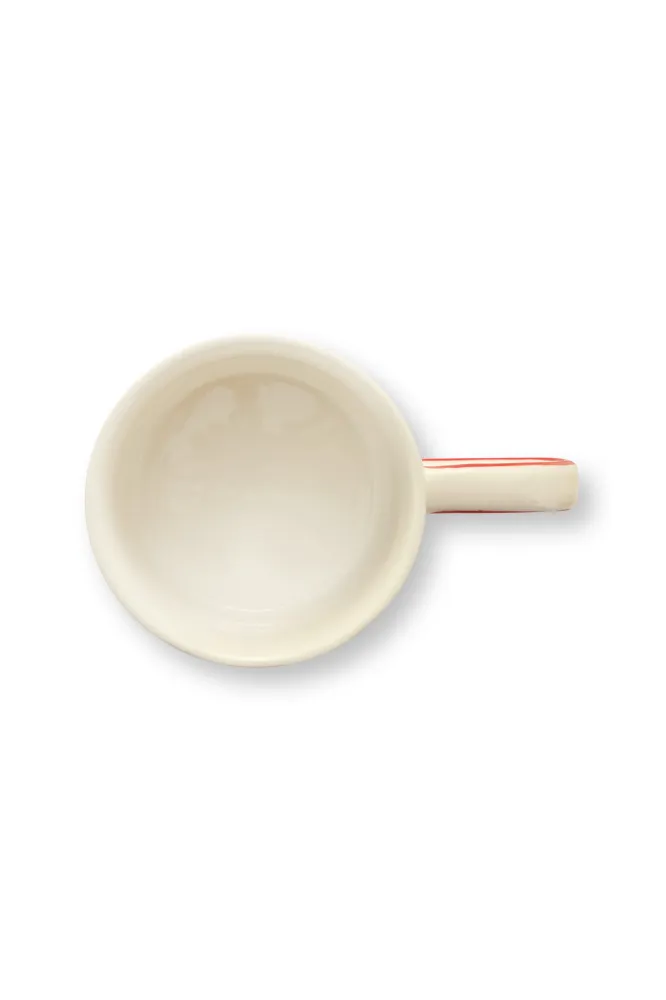 vtwonen - Mokken - Rood - Strepen - Set van 2 - Keramiek - 350ml