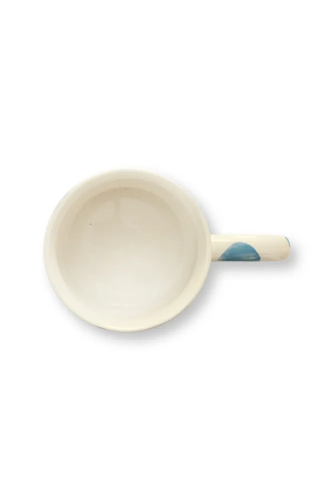 vtwonen - Mokken - Stippen - Blauw - Keramiek - 350ml - Set van 4