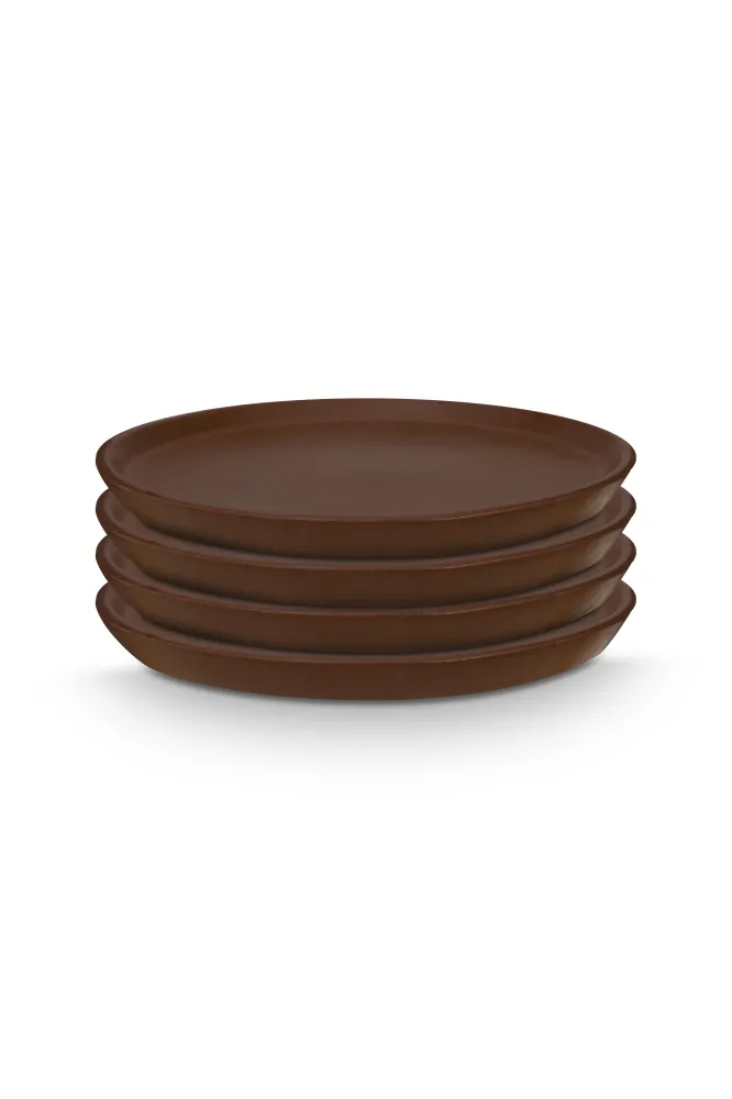 vtwonen - Ontbijtborden - Bruin - Keramiek - 17cm - Serviesset van 4