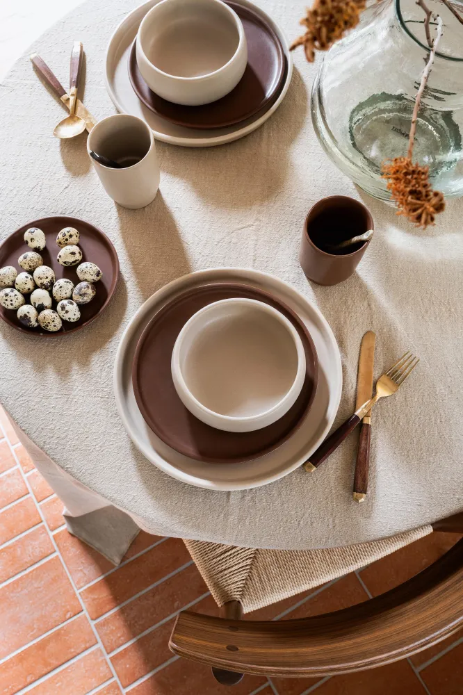 vtwonen - Ontbijtborden - Bruin - Keramiek - 17cm - Serviesset van 4