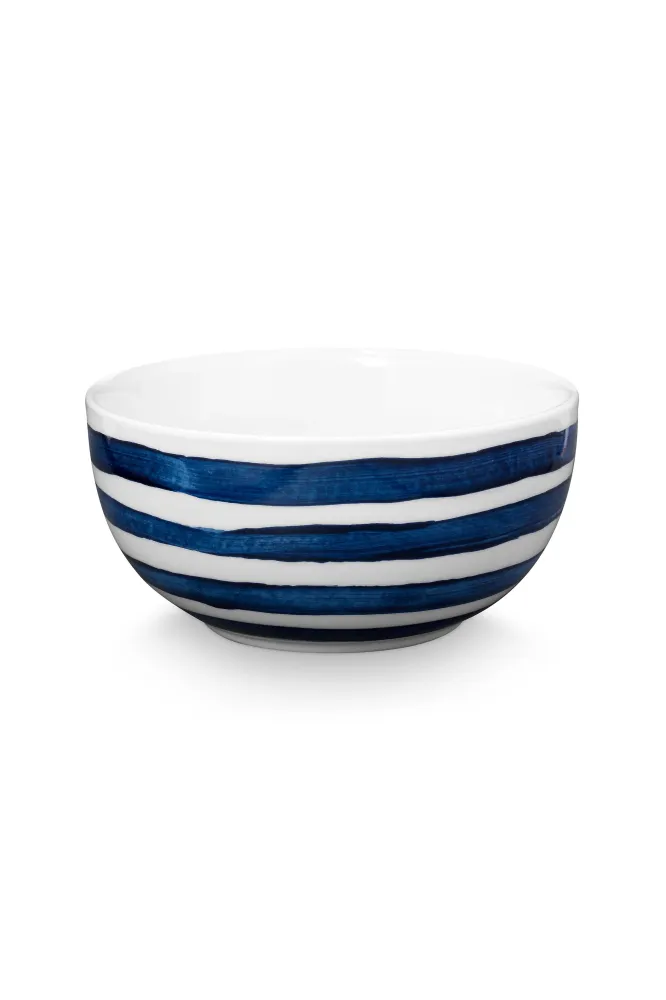 vtwonen painted kom - blauw, wit - 20.5cm