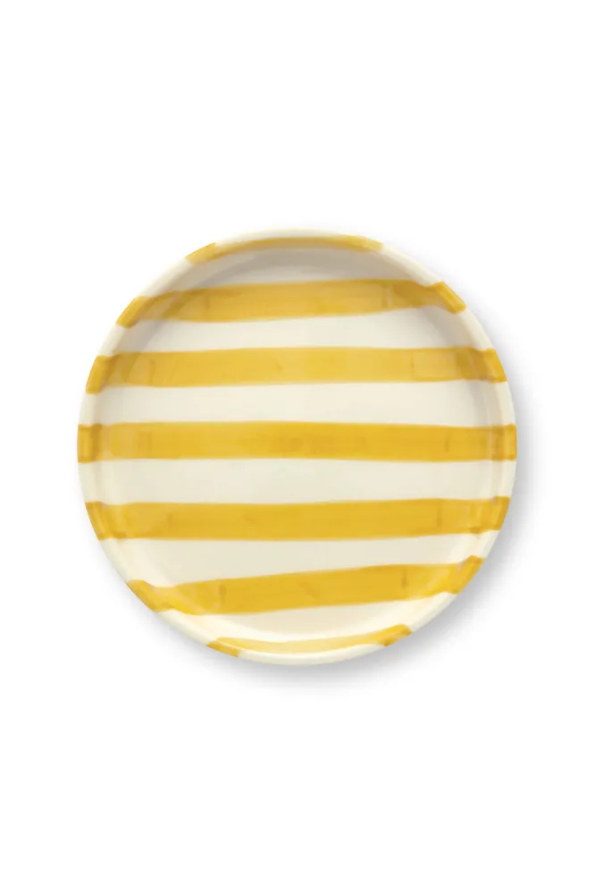 vtwonen - Serviesset - Gebaksbord, Ontbijtbord en Mok - Stippen - Geel - Keramiek - Set van 3