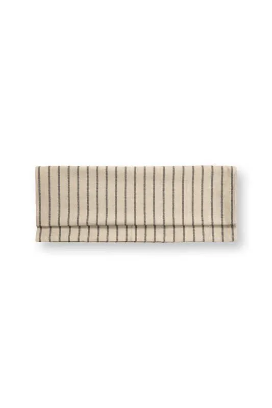 vtwonen Tafeloper - Gestreept - Beige Grijs - 60x180cm