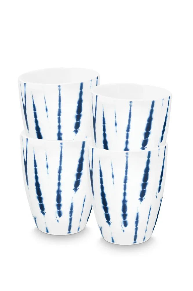 vtwonen - Tie-Dye Mok zonder oor - Serviesset van 4 - 425ml