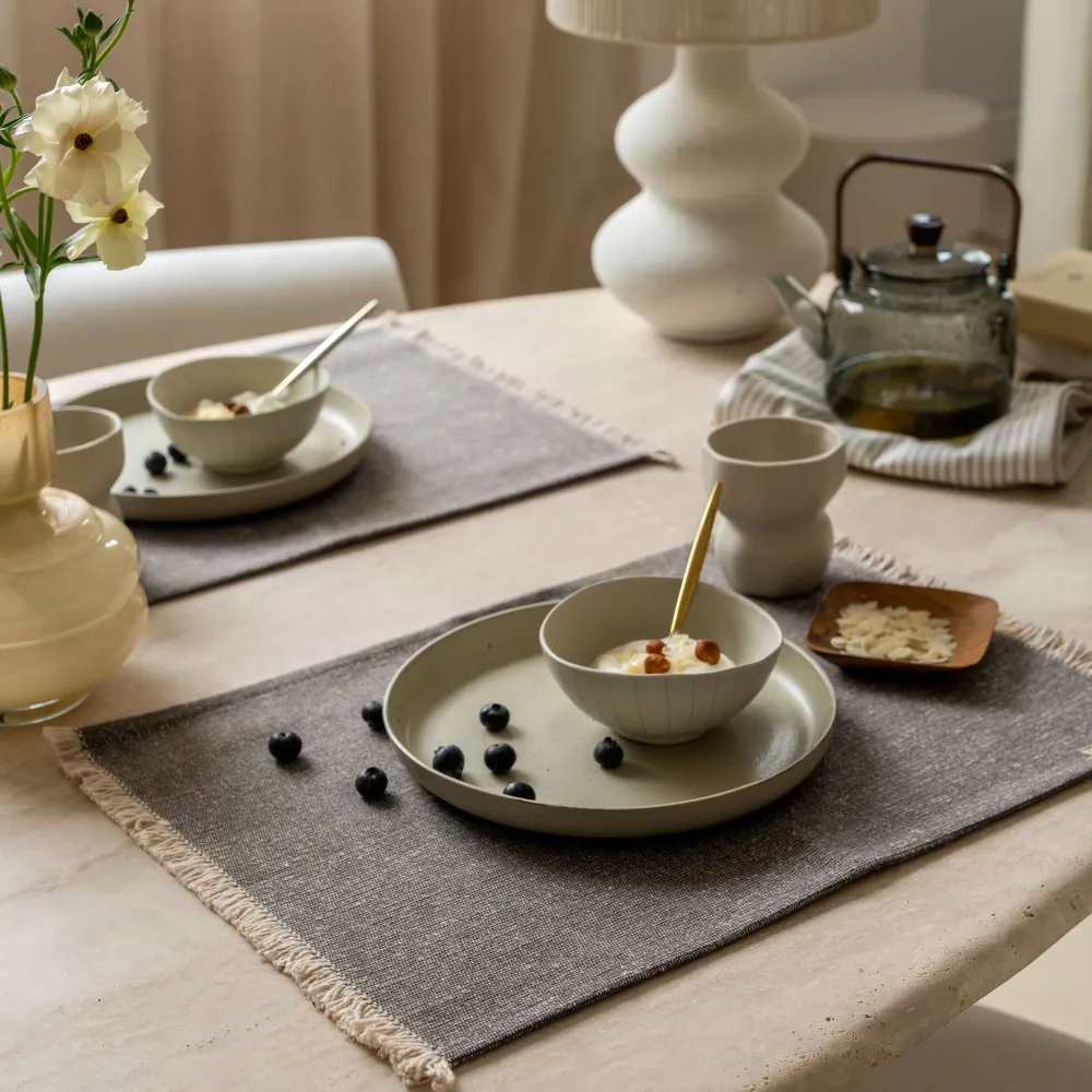 Placemat Set Sweet Raffle Antraciet 2x 35x48 Walra