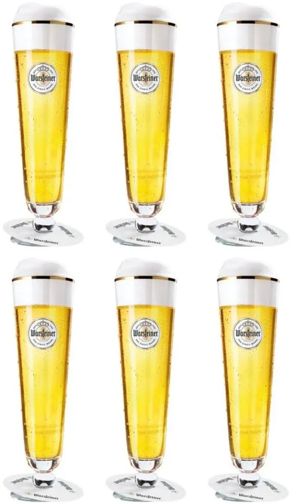 Warsteiner Bierglazen op Voet - 200 ml - 6 stuks