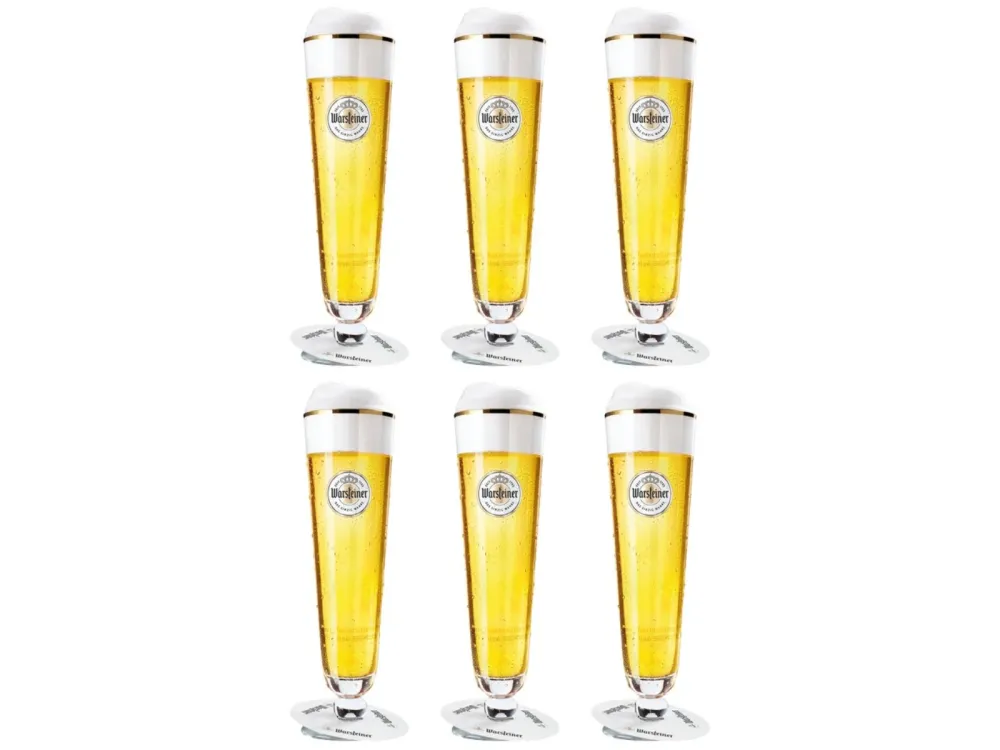 Warsteiner Bierglazen op Voet - 300 ml - 6 stuks