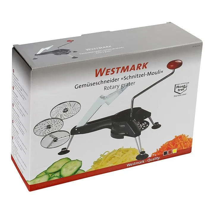 Westmark Schnitzell Mouli roterende groentenrasp met 3 messen uit rvs