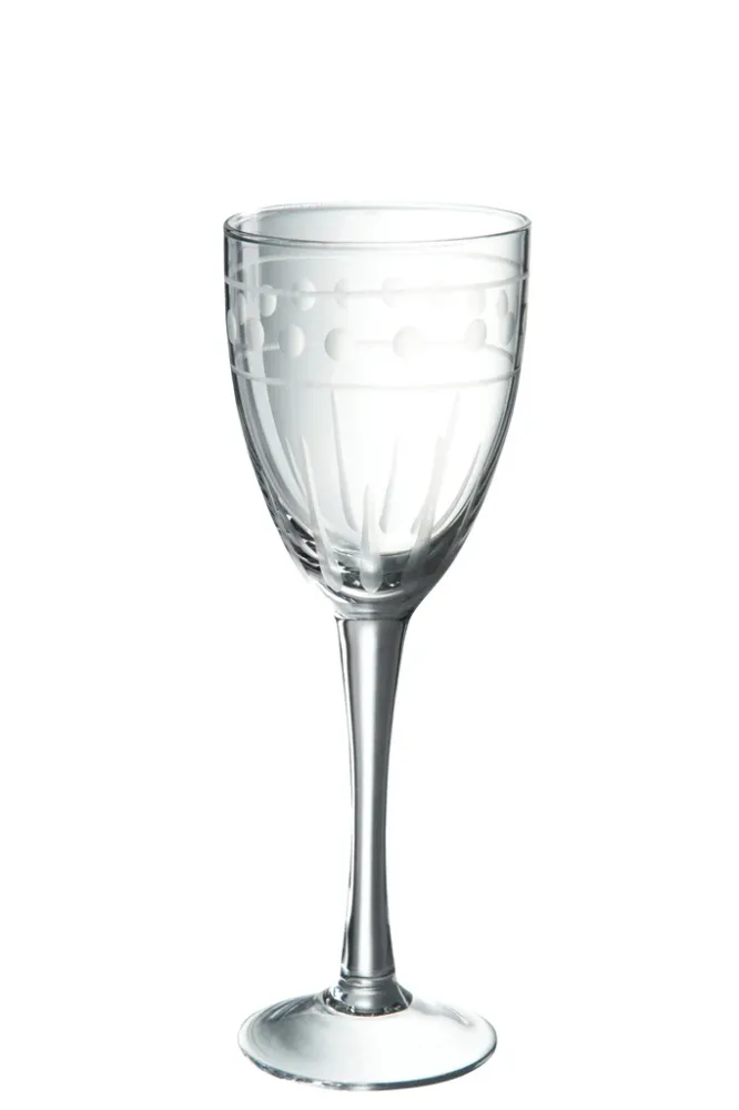 Wijnglas Balpatroon Glas Transparant 8x8x22cm