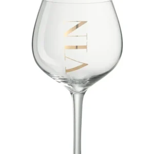 Wijnglas Rood Glas Transparant/Goud