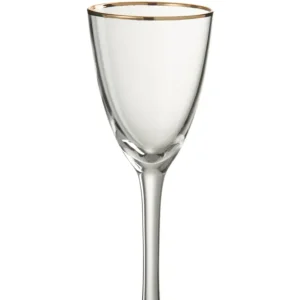 Wijnglas Witte Wijn Gouden Rand Glas Transparant/Goud
