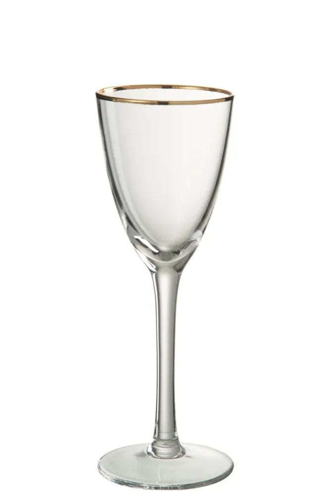 Wijnglas Witte Wijn Gouden Rand Glas Transparant/Goud