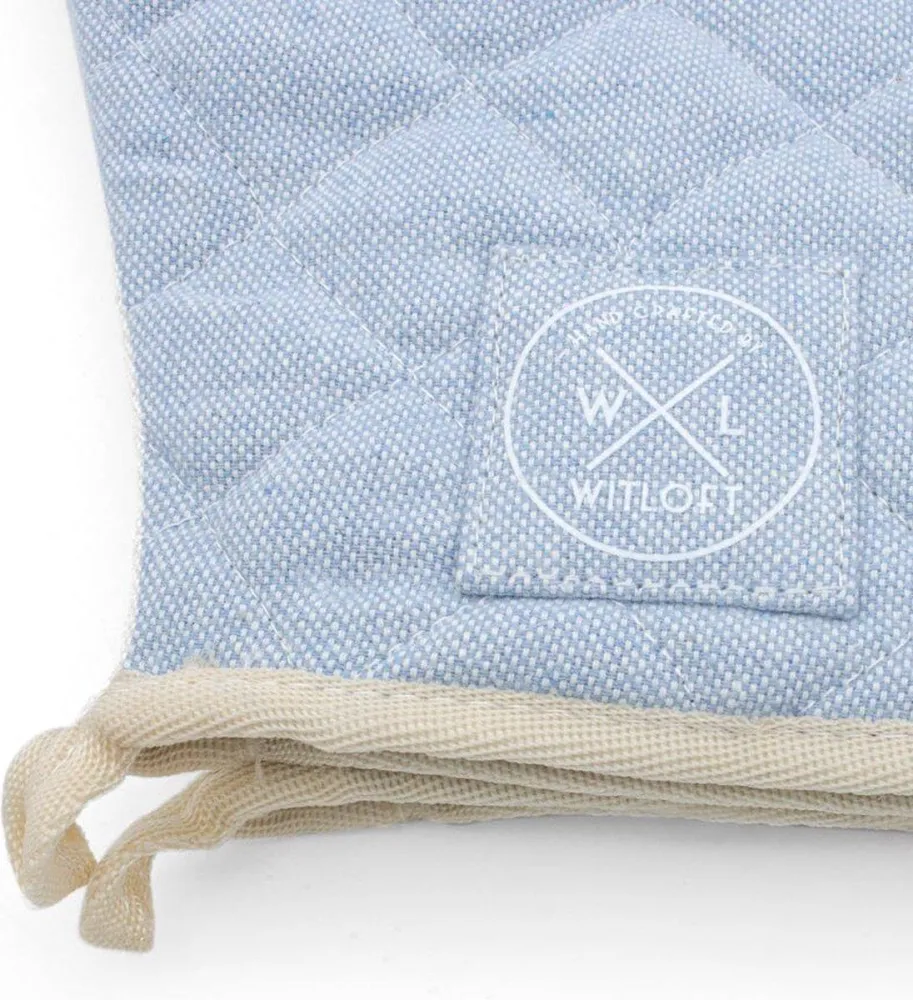 Witloft Gerecycled Katoen 2 Ovenwanten - Hemelblauw