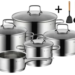 WMF Pannenset Astoria 5-Delig Inclusief GRATIS Cookinglife Kookgerei set - Kookpan ø 16, 20, 24 en 28 cm en Steelpan ø 14 cm