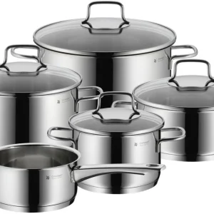 WMF Pannenset Astoria - 5 Delig - Kookpan ø 16, 20, 24 en 28 cm en Steelpan ø 14 cm