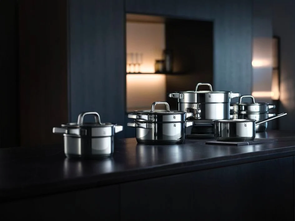 WMF Pannenset Compact Cuisine 5-Delig Inclusief GRATIS Cookinglife Kookgerei set - Kookpan ø 16, 16, 20 en 20 cm en Steelp...