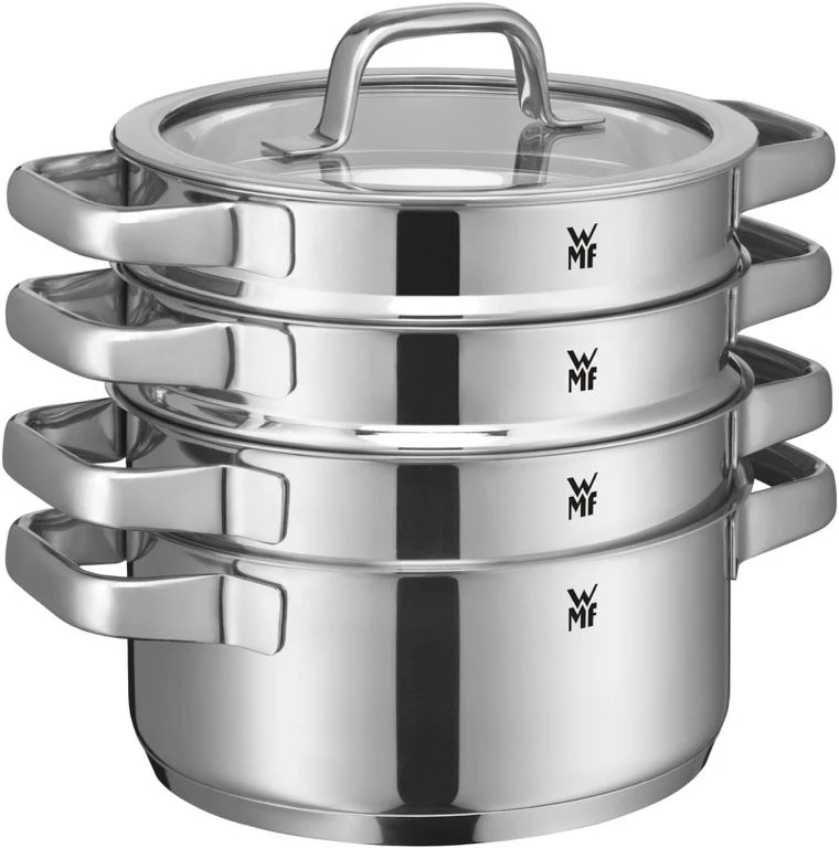 WMF Pannenset Compact Cuisine - 5 Delig - Kookpan ø 16, 16, 20 en 20 cm en Steelpan ø 14 cm