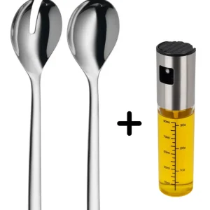 WMF Saladebestek Nuova 2-delig - 25 cm - Inclusief GRATIS Cookinglife Olieverstuiver 100 ml
