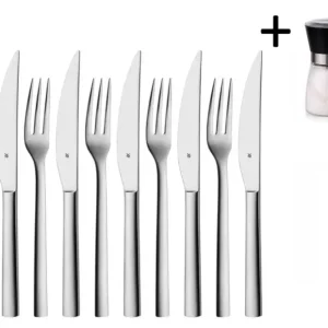 WMF Steakbestek Nuova 12-delig - Inclusief GRATIS Cookinglife Peper- en Zoutmolenset