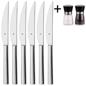 WMF Steakmessen Nuova - 6 stuks - Inclusief GRATIS Cookinglife Peper- en Zoutmolenset