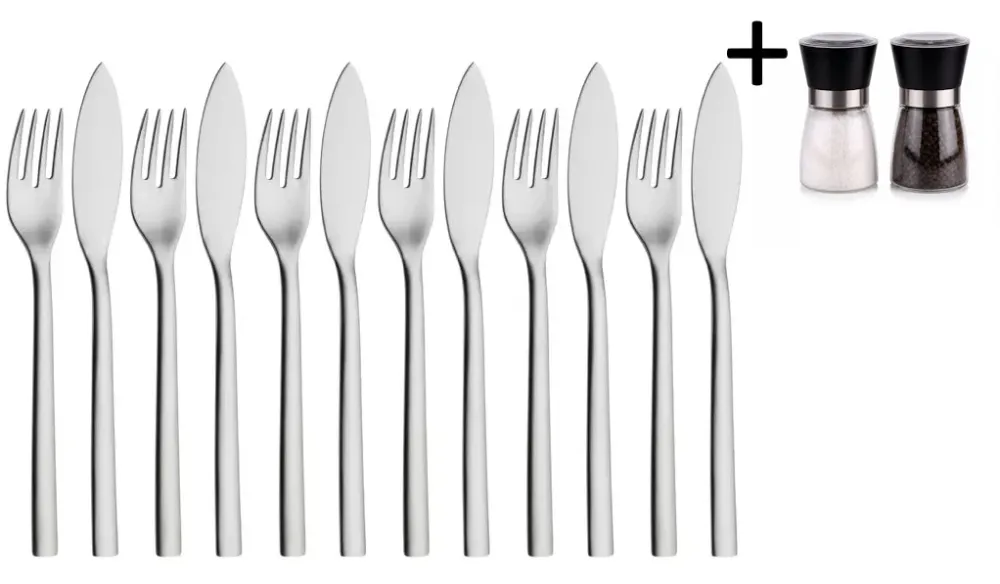 WMF Visbestekset Nuova 12-delig - Inclusief GRATIS Cookinglife Peper- en Zoutmolenset