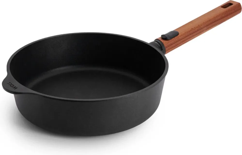 WOLL EcoLogic QXR Hapjespan inductie met houten afneembare greep - Ø280mm - H 70mm - Zwart