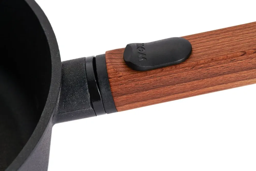 WOLL EcoLogic QXR Hapjespan inductie met houten afneembare greep - Ø280mm - H 70mm - Zwart