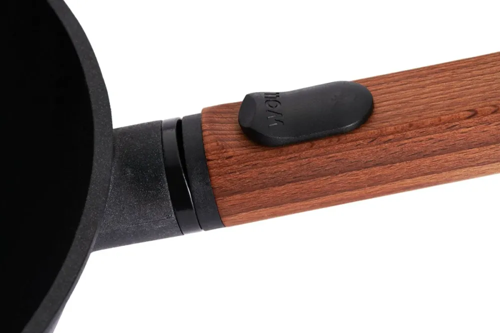 WOLL EcoLogic QXR Wok inductie met houten afneembare greep - Ø240mm - H 90mm - Zwart