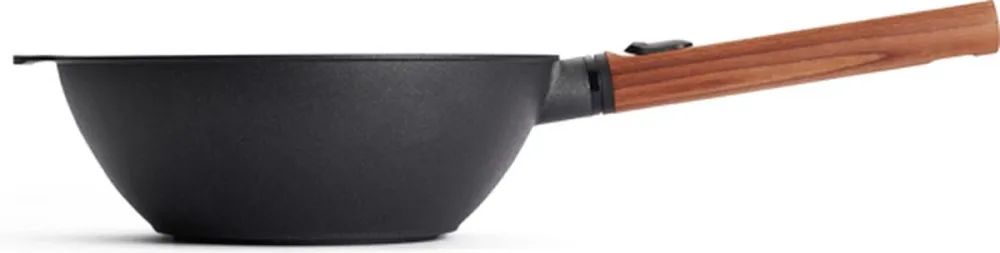 WOLL EcoLogic QXR Wok inductie met houten afneembare greep - Ø240mm - H 90mm - Zwart