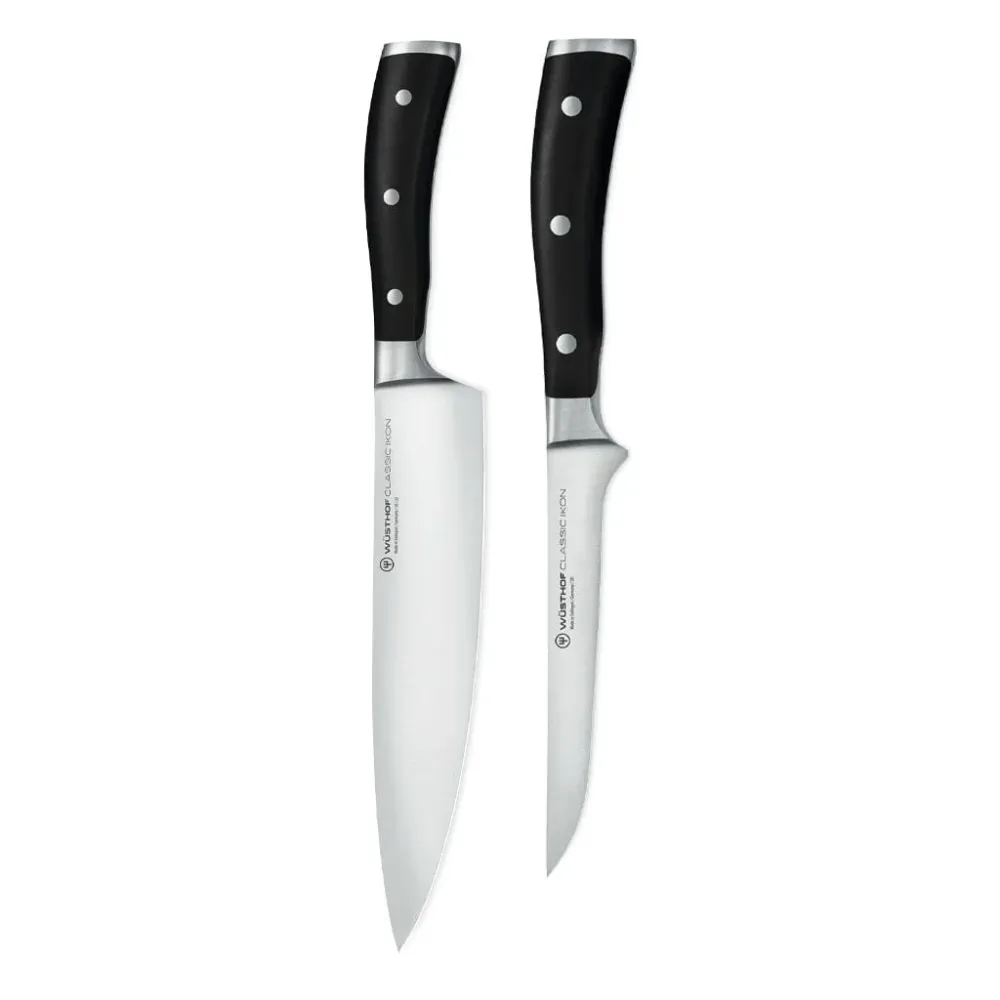 Wüsthof - Classic Ikon 2-delige Messenset - Koksmes + Fileermes Wusthof