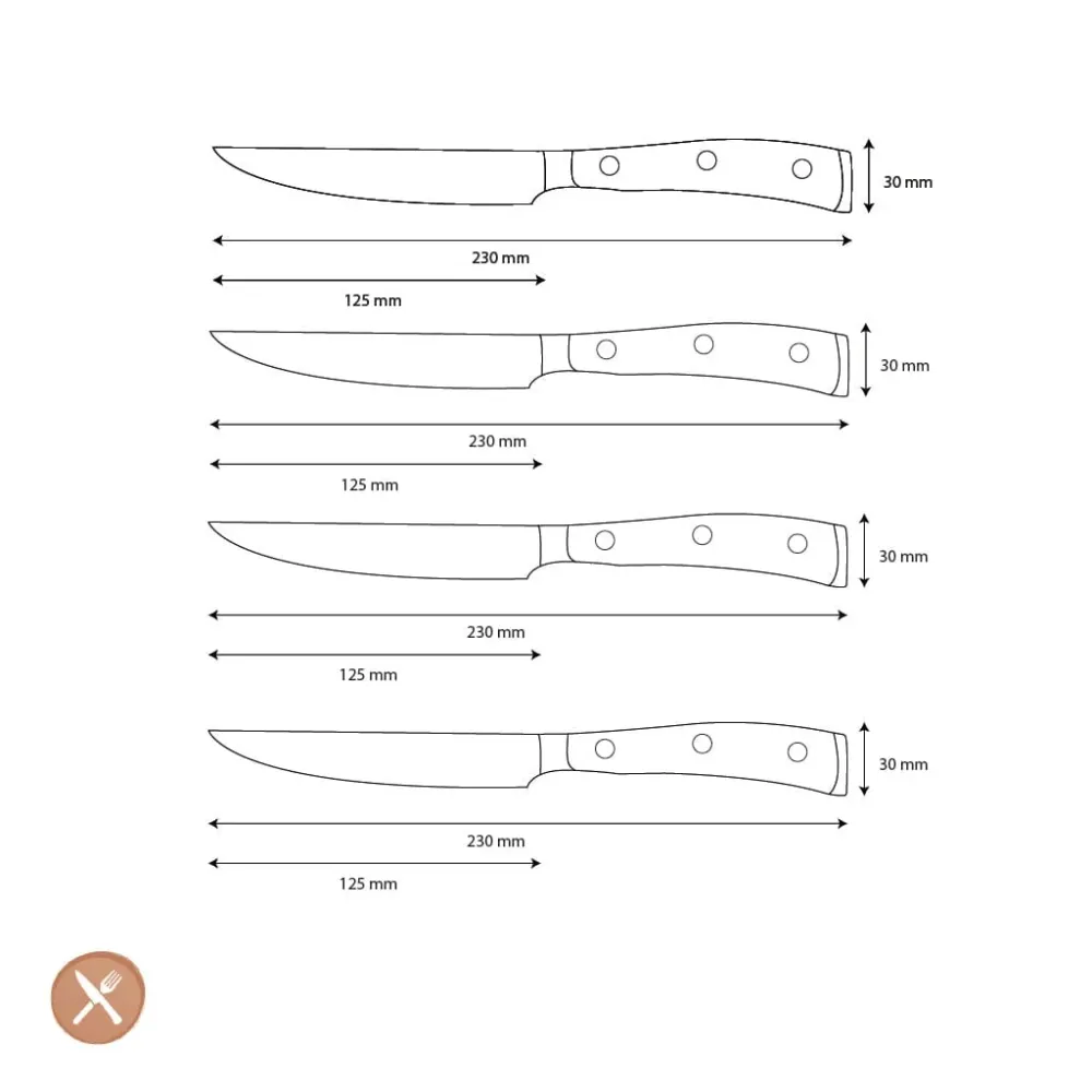 Wusthof - Classic Steakmessenset 4-delig Coral Peach