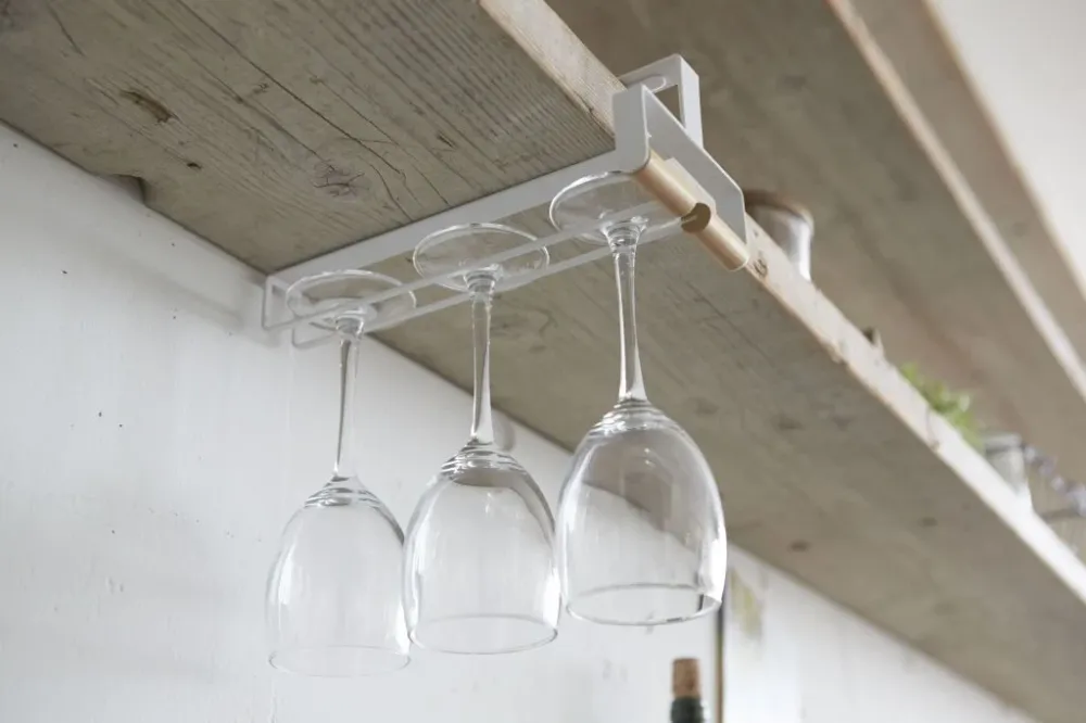 Yamazaki Tosca Wijnglazenrek onder plank - Wit